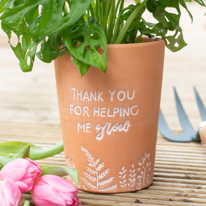 Thank You For Helping Me Grow Terracotta Plant Pot 16cm