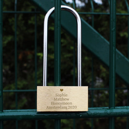 Personalised Heart Motif Padlock