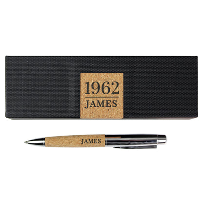 Personalised Pen Set With Large Date & Name