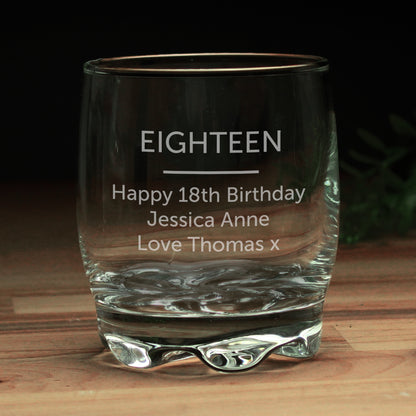 Whiskey Tumbler Engraved With Free Text