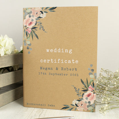 Personalised Wedding Certificate Display Book 30cm