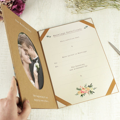 Personalised Wedding Certificate Display Book 30cm