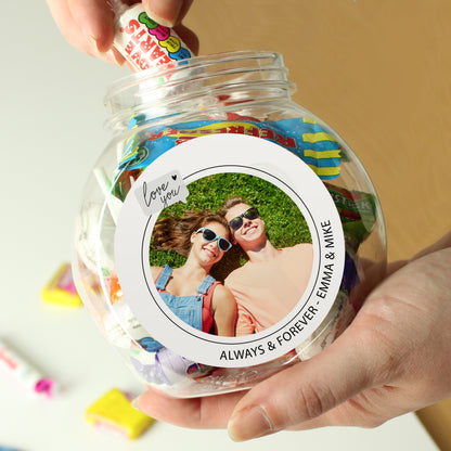 Personalised Love You Photo Upload Sweet Jar