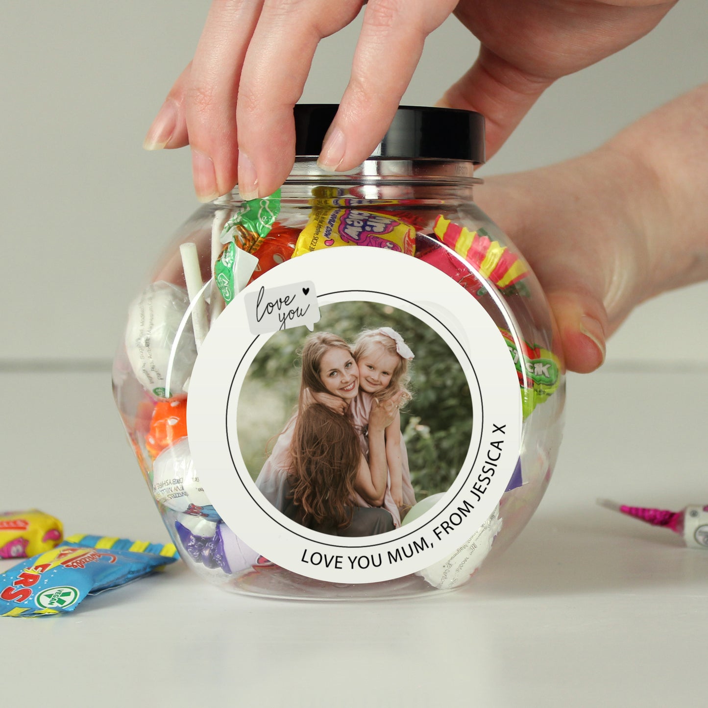 Personalised Love You Photo Upload Sweet Jar