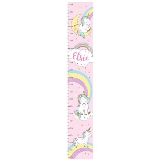 Personalised Unicorn Rainbow Children's Height Chart