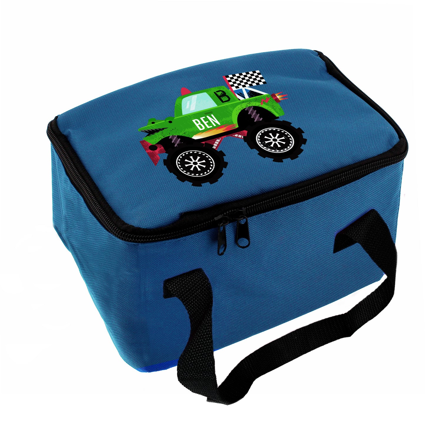 Personalised Monster Truck Blue Lunch Bag