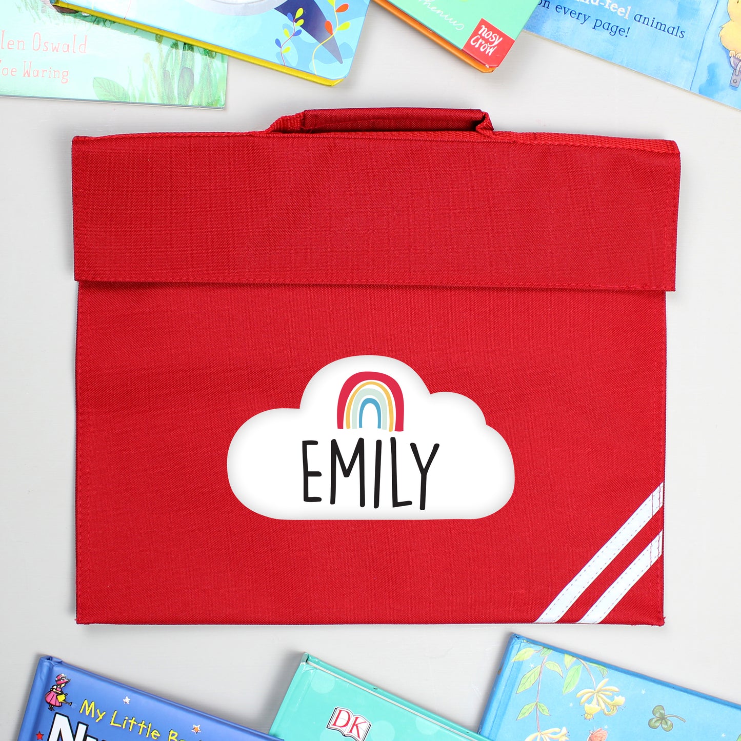 Personalised Rainbow School Book Bag