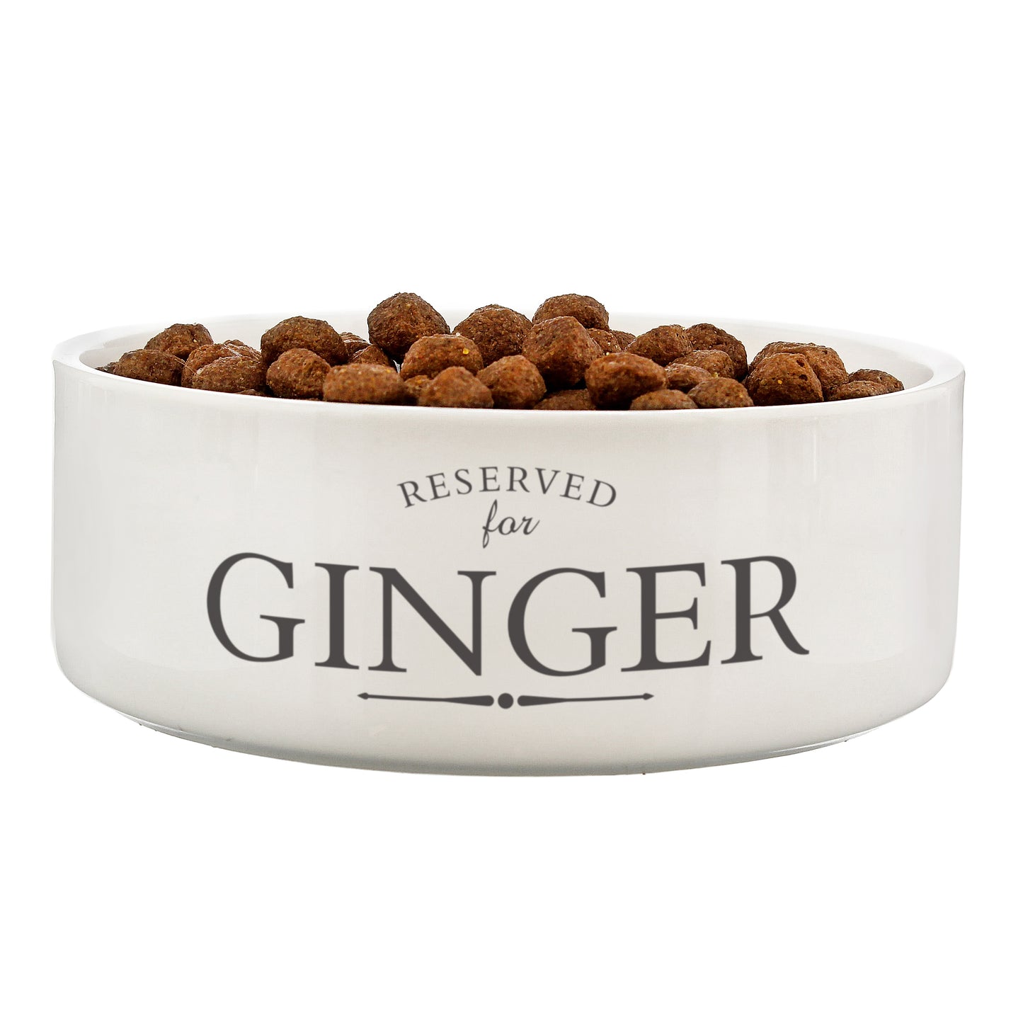 Personalised Reserved For White Pet Bowl White