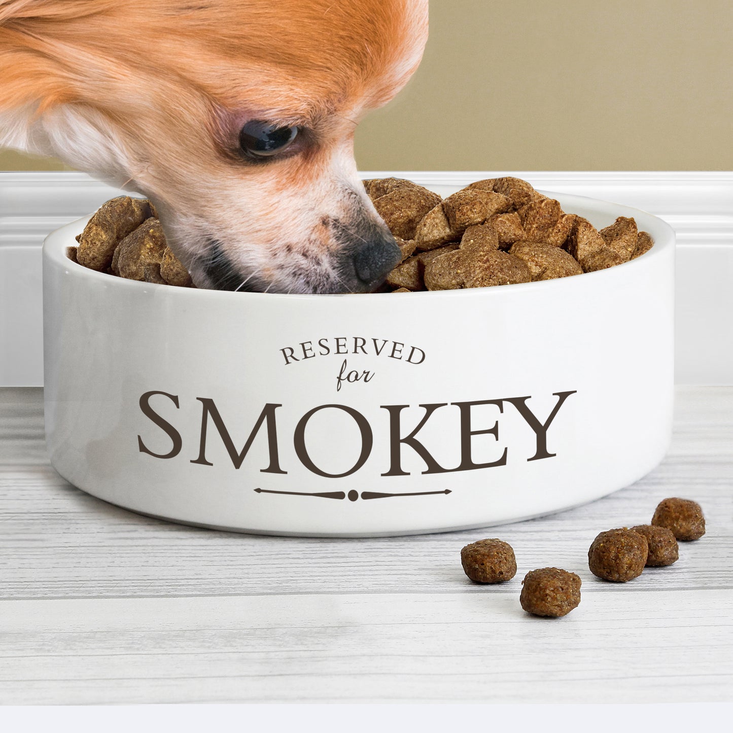 Personalised Reserved For White Pet Bowl White