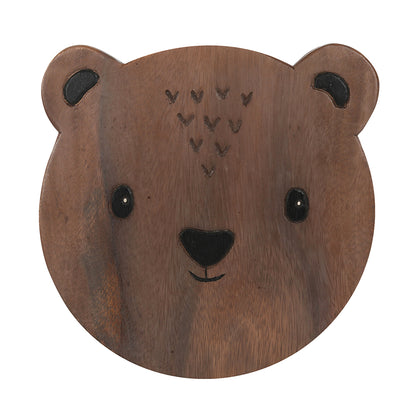 Children's Wooden Bear Stool 26cm