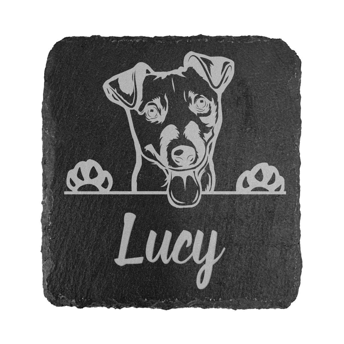 Personalised Jack Russell Terrier Dog Slate Coaster Name Gift Engraved Memorial Parson